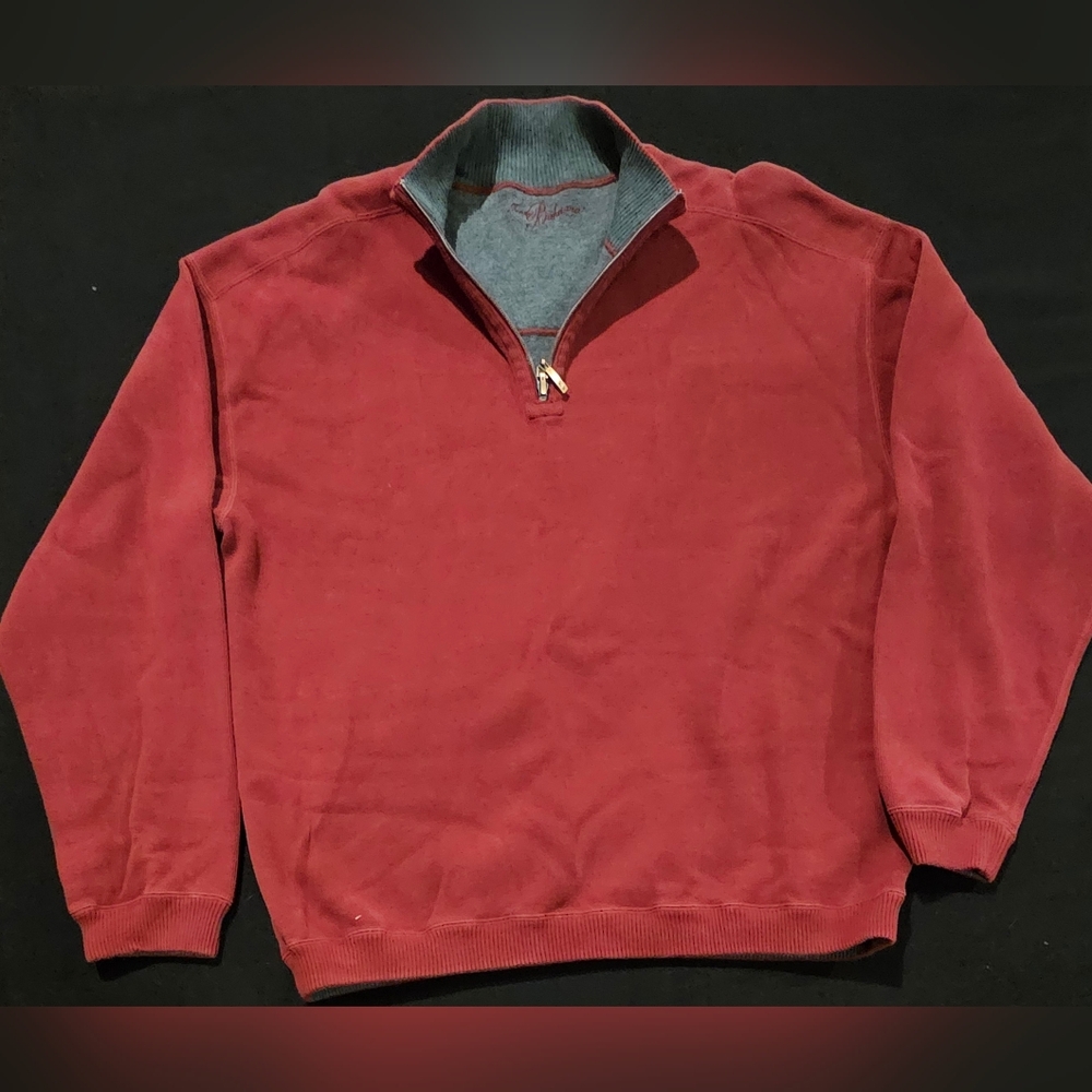 Tommy Bahama Mens 1/4 Zip‎ Sweater XL Maroon